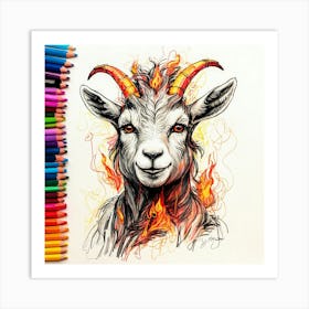 Goat With Horns 25 Art Print