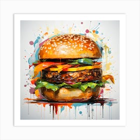 Artistic Burgers Modern Culinary Design Art Print