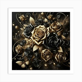 Gold Roses 17 Affiche