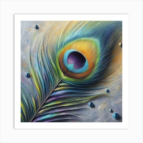 Peacock feather 1 Art Print