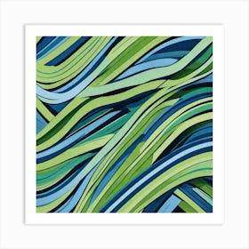 Abstract Wavy Lines Art Print