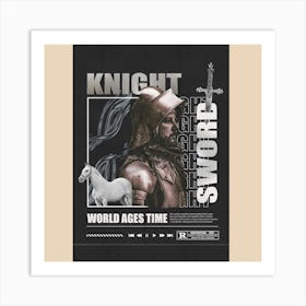 Knight Sword World Ages Time Art Print