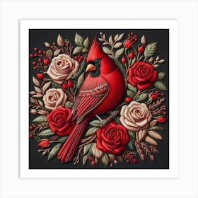 Romantic Cardinal Art Print