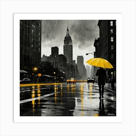 Rainy Day In New York City Art Print