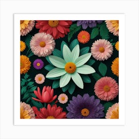 Default Create Unique Design Of Beautiful Flowers 2 Art Print