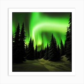 Forest Aurora Art Print