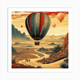 Hot Air Balloons In The Desert 1 Art Print