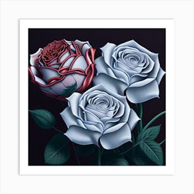 White Roses Art Print