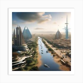 Futuristic Cityscape 174 Art Print