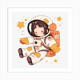 Astronaut Girl Art Print