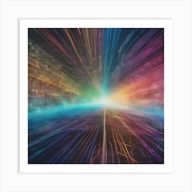 Abstract Colorful Light Rays Art Print