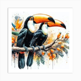 A Pair Of Toco Toucan Birds Art Print