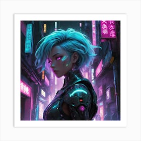 Cyberpunk Girl Art Print