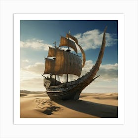 Ship In The Desert 2 Art Print