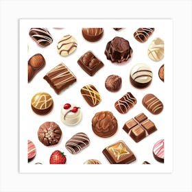 Chocolates Seamless Pattern 3 Art Print