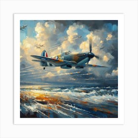 Spitfires Over The Ocean Art Print