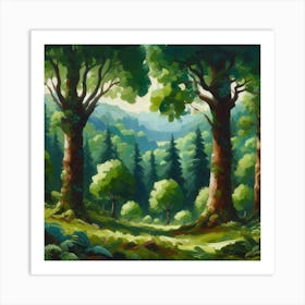 Forest Landscape Painting 3 Art Print