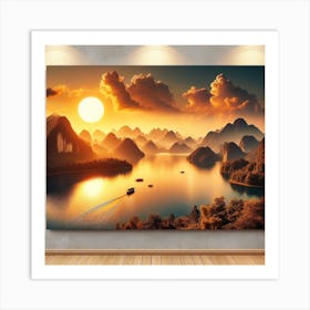 Sunset In The Mountains 1 Art Print