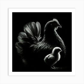 Hen And Chick 3 Art Print