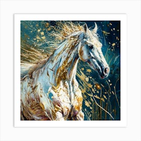 Oil Paint Brush Strokes Sparkles Glitter An (3) Art Print