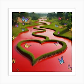 Heart Shaped River Art Print