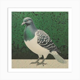 Ohara Koson Inspired Bird Painting Dove 3 Square Art Print