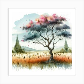 Watercolor Of A Tree Art Print