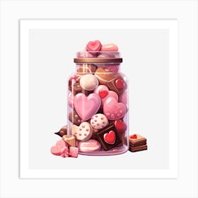 Valentine'S Day Candy Jar 1 Art Print