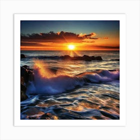 Sunset At The Beach 263 Art Print