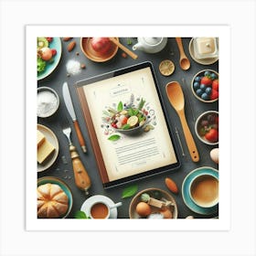 Ipad With Food Art Print