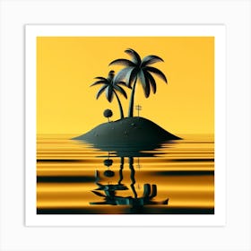 Island with a Palm Tree 3 Art Print