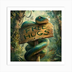 Snake Offers Free Hugs 1 Art Print