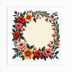 Floral Wreath 14 Art Print