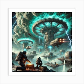 Uranian Vanguard The Trials Survival Against Elements Art Print