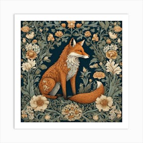 william morris inspired fox 4 Art Print