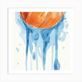 Watercolor Basketball Painting 2 Art Print