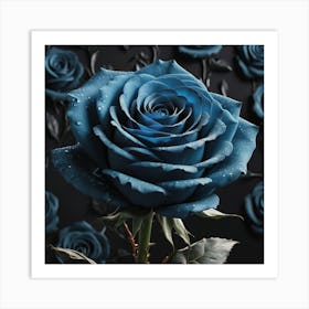 Blue Roses 1 Art Print