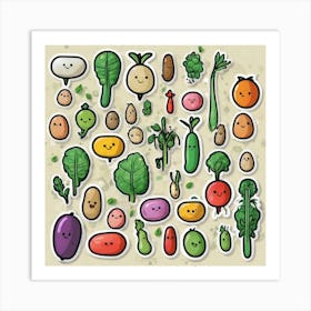 Legumes As A Background Sticker 2d Cute Fantasy Dreamy Vector Illustration 2d Flat Centered (7) Art Print