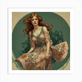 Girl In A Dress 1 Art Print