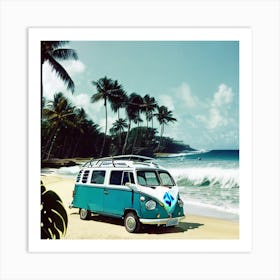 Vw Bus On The Beach2 Art Print