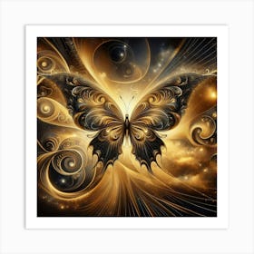 Golden Butterfly 106 Art Print