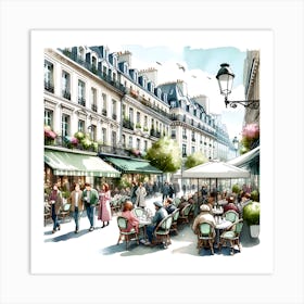 Paris Cafes Art Print
