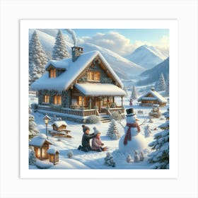 Snowman Art Print