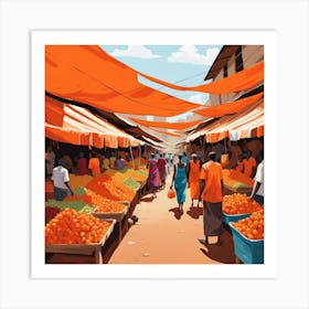 Orange Market Art Print