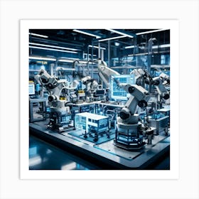 A Detailed Digital Rendering Of Advanced Industrial Cyber Management Process Engineered Automatons (5) Art Print