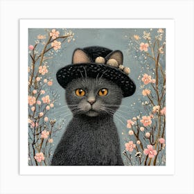 Cat In Hat Art Print