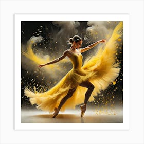 Ballerina In Yellow Dress Art Print