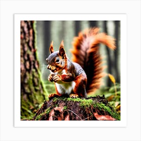 Squirrel In The Forest 143 Art Print