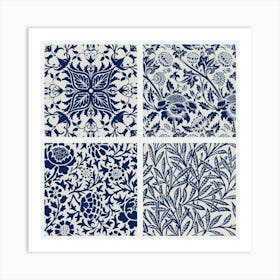 William Morris Blue And White Floral Art Print