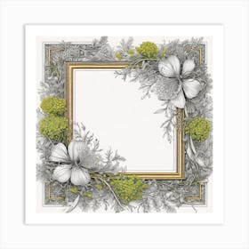 Frame With Flowers 3 Art Print